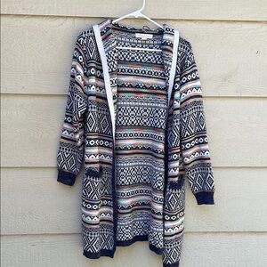 Monteau Black and White Cardigan Sweater